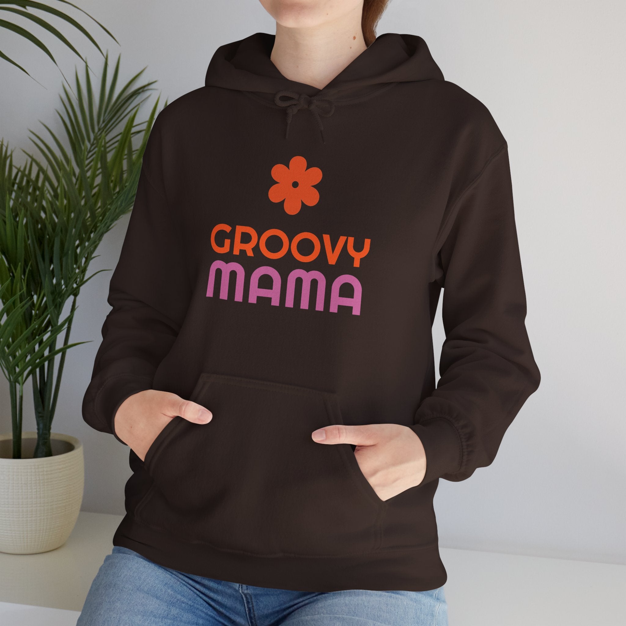 Groovy Mama Hoodie — Cozy Retro Flower Mom Sweatshirt