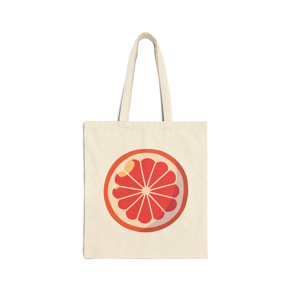 Fruit Slice Tote Bag — Grapefruit & Kiwi Cotton Canvas Grocery Tote