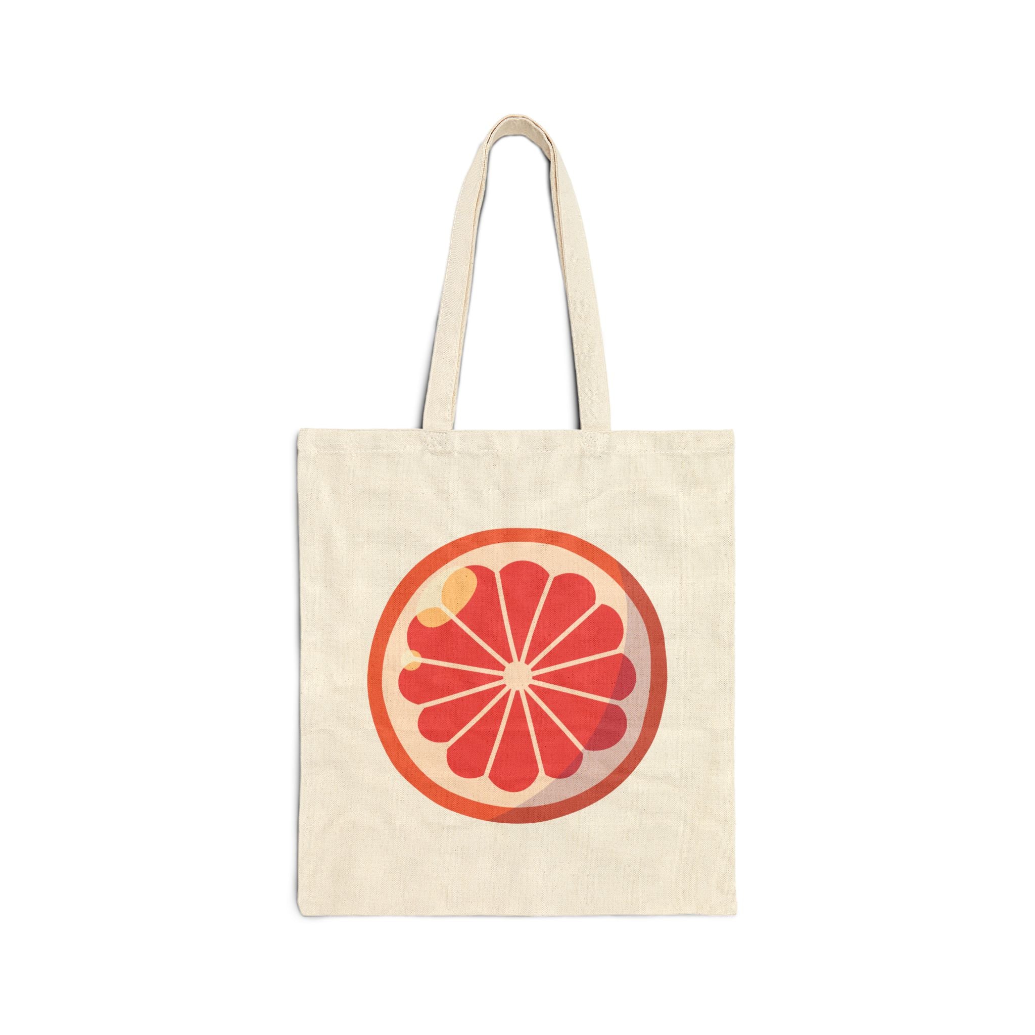 Fruit Slice Tote Bag — Grapefruit & Kiwi Cotton Canvas Grocery Tote