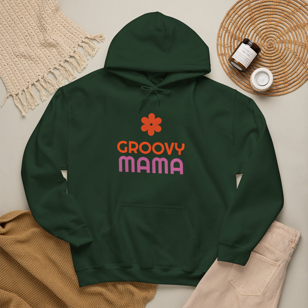 Groovy Mama Hoodie — Cozy Retro Flower Mom Sweatshirt