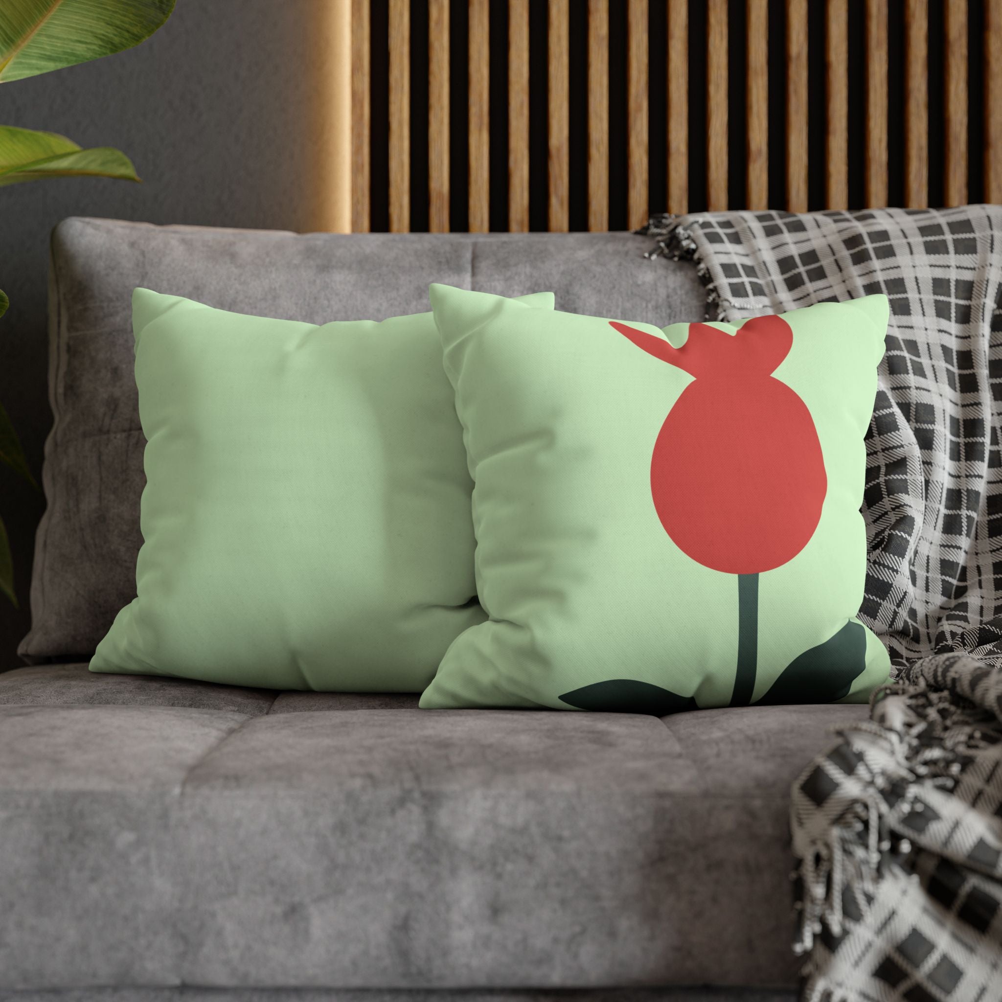 Tulip Silhouette Square Pillowcase