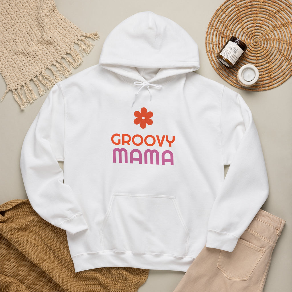 Groovy Mama Hoodie — Cozy Retro Flower Mom Sweatshirt