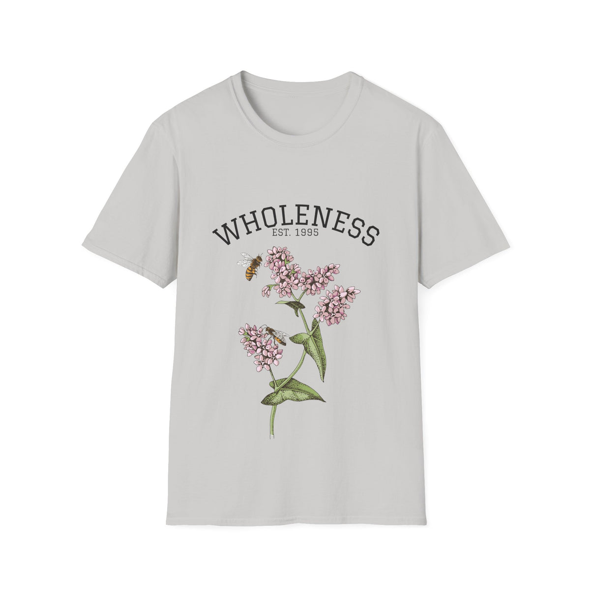 Wholeness Floral T‑Shirt — Vintage Lilac Botanical Design