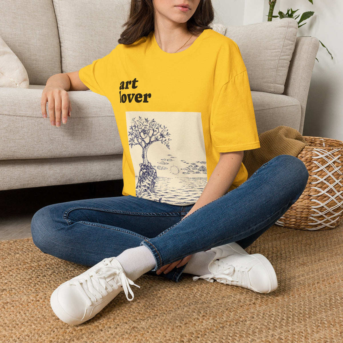 Art Lover T-Shirt — Vintage Seascape Tree Graphic Tee