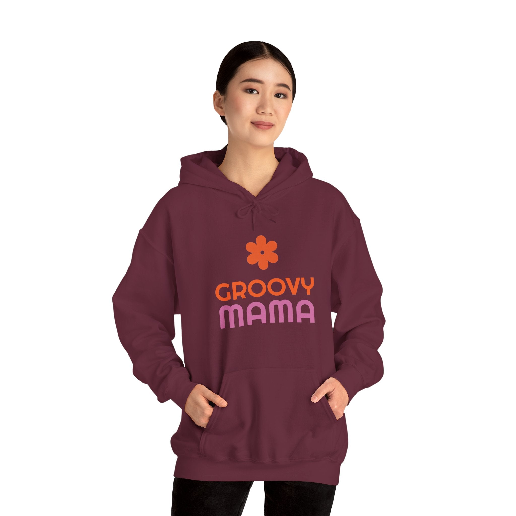 Groovy Mama Hoodie — Cozy Retro Flower Mom Sweatshirt