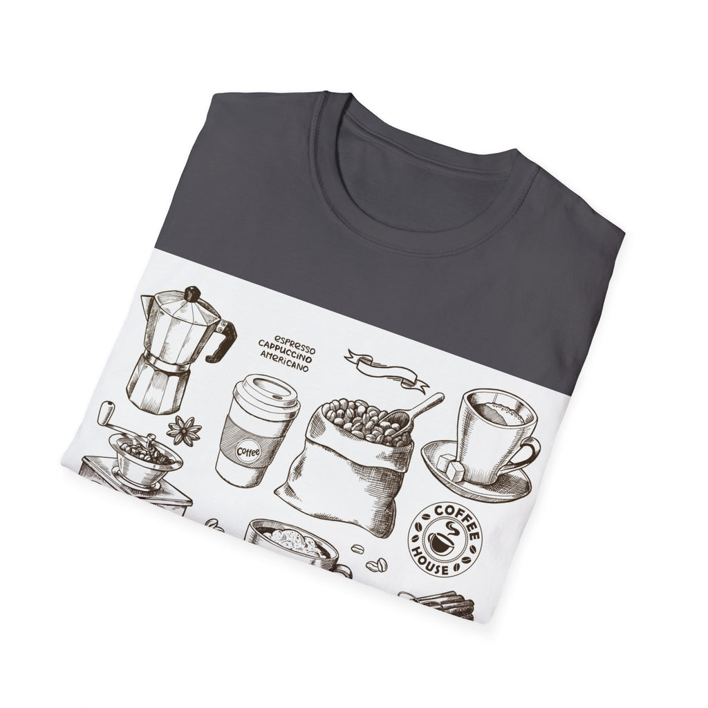 Coffee Lover T-Shirt — Chic Sketched Coffee Design